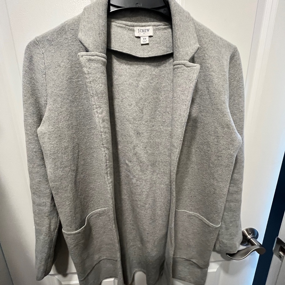 J. Crew Factory Light Gray Open Front Blazer